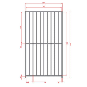 Pannello semplice tubolare per box cani con zincatura a caldo 100xh180 cm
