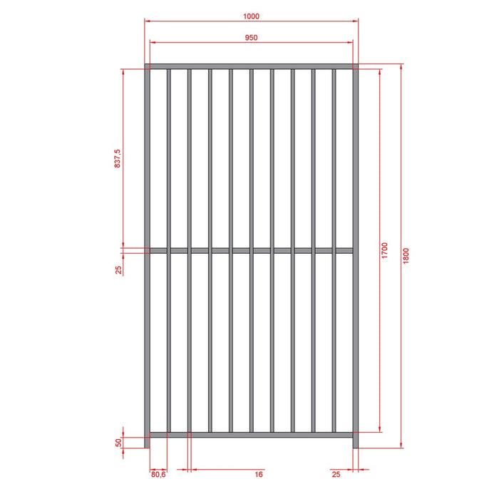 Pannello semplice tubolare per box cani con zincatura a caldo 100xh180 cm