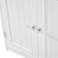 Mobile Sottolavabo per Bagno con Ripiano Regolabile, Mobiletto Sottolavabo con Intaglio a U e 2 Ante, Mobile Bagno Salvaspazio, Adatto a Lavabi con o Senza Colonna, 60x30x60 cm, Bianco