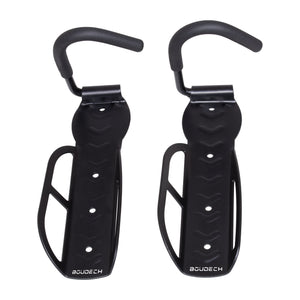 Ramos - Set 2 Portabici da Parete Salvaspazio Ganci per 2 Biciclette da 30 Kg in Metallo Nero