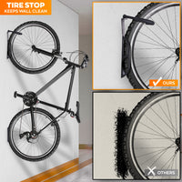 Ramos - Set 2 Portabici da Parete Salvaspazio Ganci per 2 Biciclette da 30 Kg in Metallo Nero