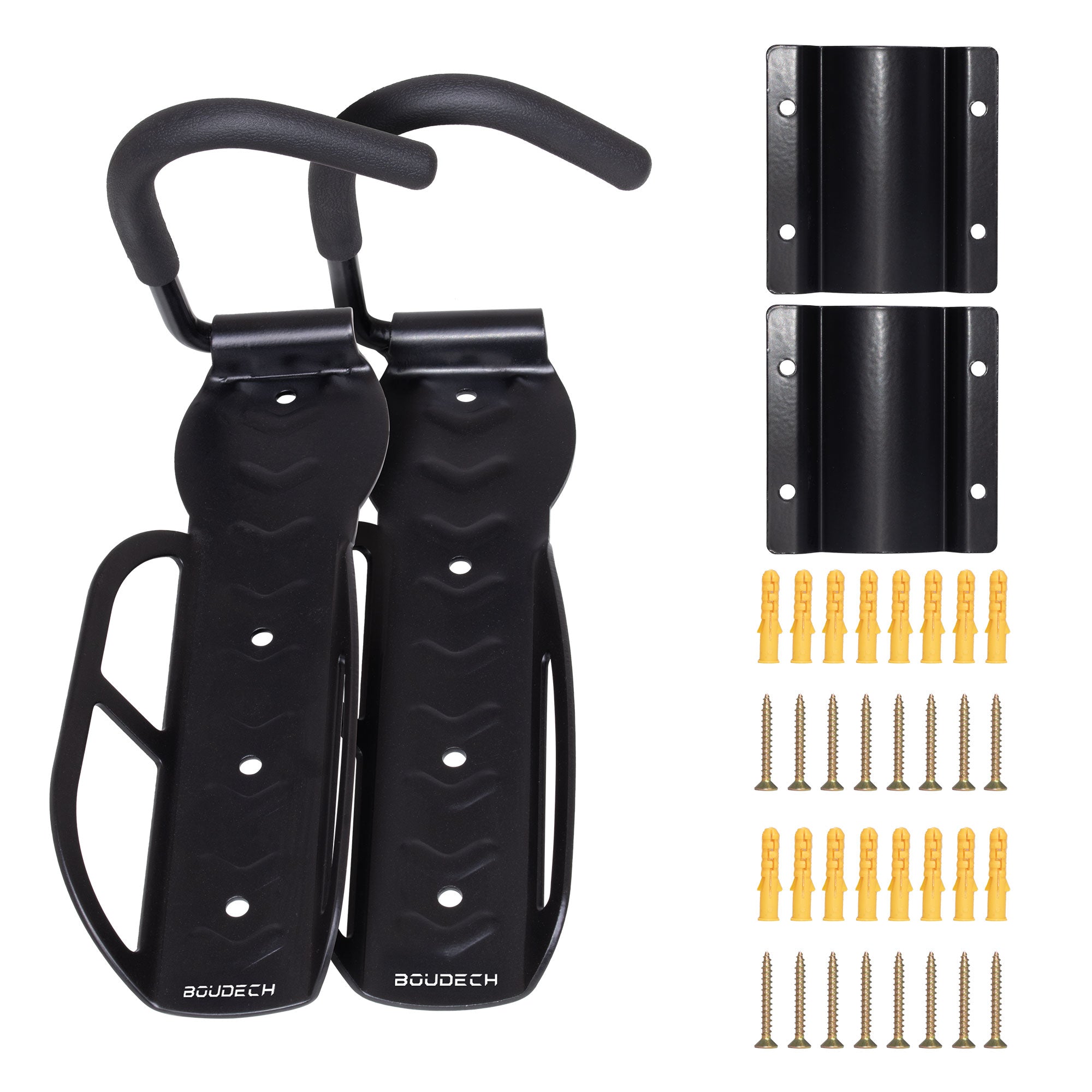 Ramos - Set 2 Portabici da Parete Salvaspazio Ganci per 2 Biciclette da 30 Kg in Metallo Nero