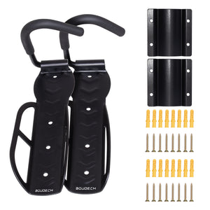 Ramos - Set 2 Portabici da Parete Salvaspazio Ganci per 2 Biciclette da 30 Kg in Metallo Nero