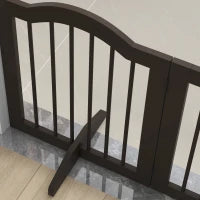 Cancellino per Cani Pieghevole a 3 Sezioni in Legno, 154.5x29.5x61cm, Caffè