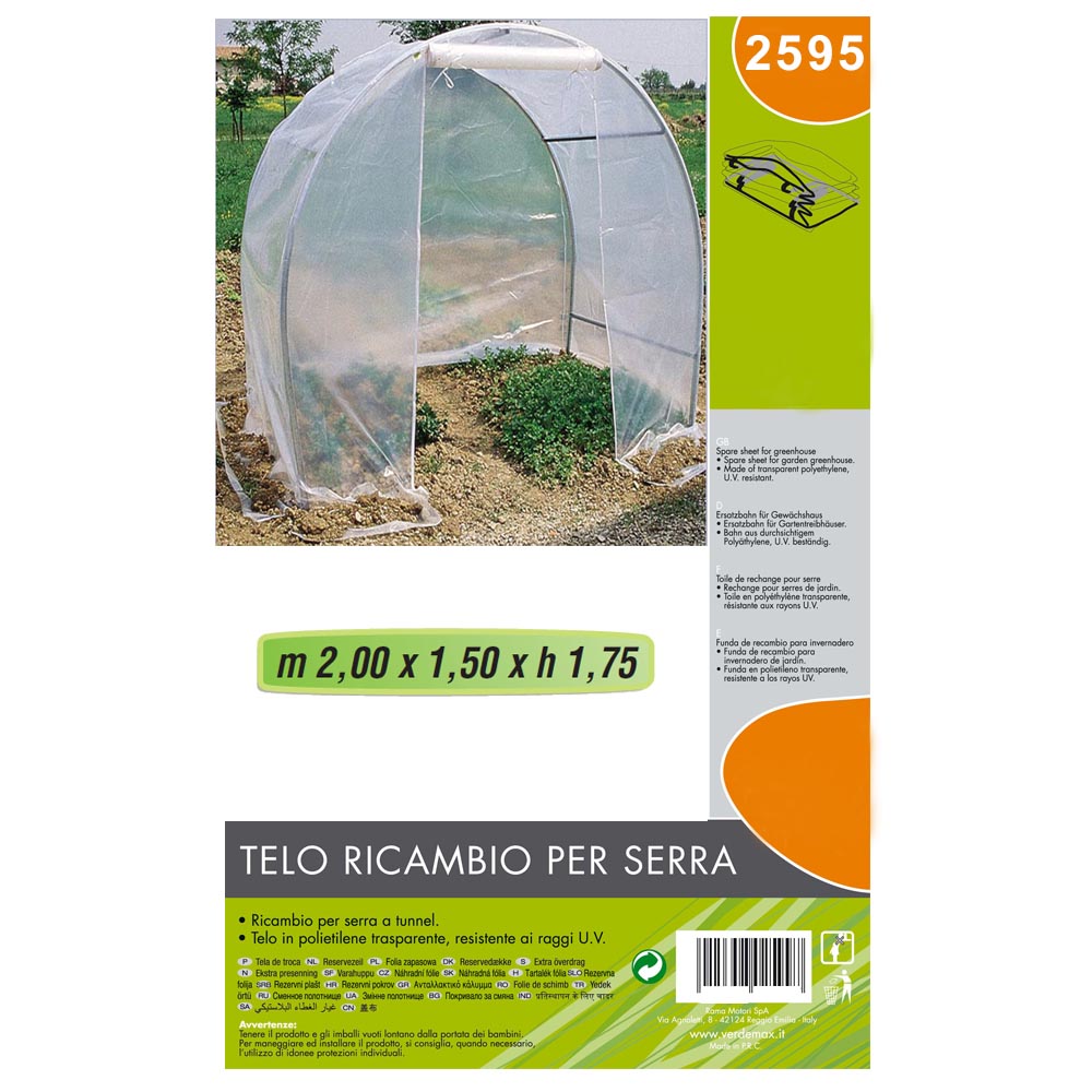 Telo ricambio per serra (200 x 150 x h 175)