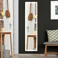 Specchio su Supporto o a Parete, Intensità e Colore Regolabili con Telecomando, 40 x 37 x 157,5H cm, Argento