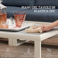 Salotto da Giardino Angolare con Poltrona Reclinabile, 2 Divanetti con Cuscini e Tavolino, Grigio