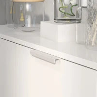 Scarpiera Moderna per 15-20 Paia di Scarpe, 5 Ripiani e Chiusura Ammortizzata, Bianco Lucido