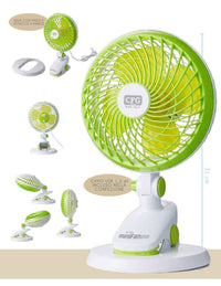 CFG EV090 MINI FAN USB Ventilatore base con clip, a pinza da tavolo e da parete, diametro 22 cm, inclinabile 90°