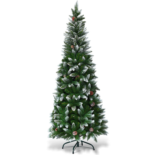 Albero di Natale 180 cm in PVC di alta qualit¨¤, Albero di Natale innevato con 630 rami-Alberi di Natale