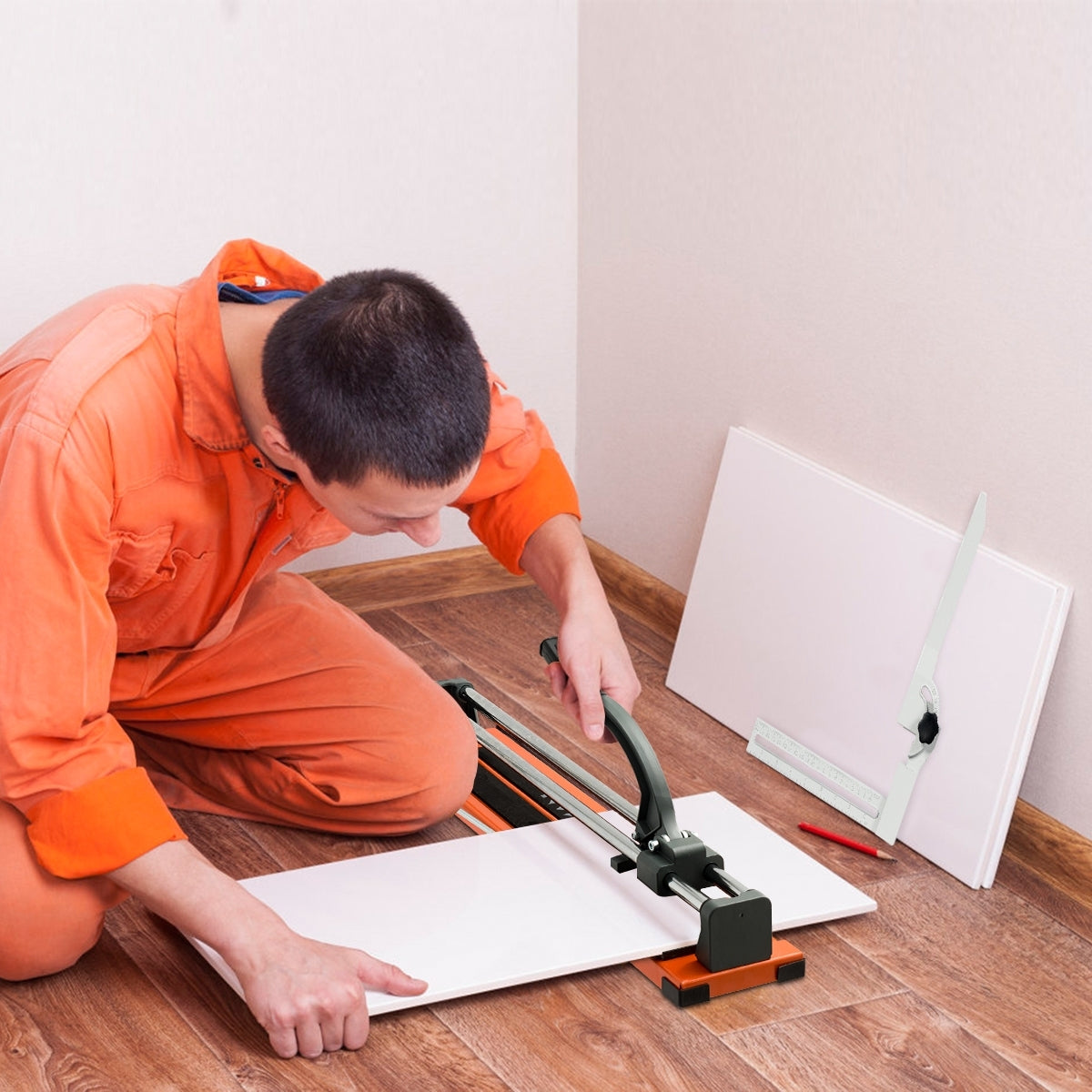 Tagliapiastrelle manuale professionale di 61cm con scala graduata rimovibile-Utensili professionali