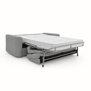 Cupido Divano letto con morbido schienale alto in tessuto impermeabile simil cotone T13 202 cm (mat. 140x197) grigio