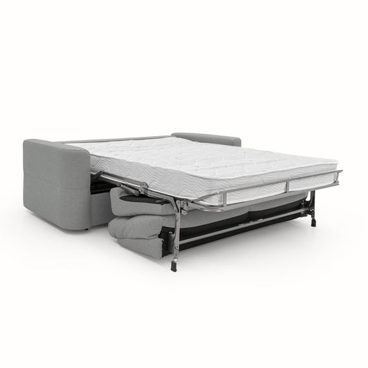 Cupido Divano letto con morbido schienale alto in tessuto impermeabile simil cotone T13 202 cm (mat. 140x197) grigio