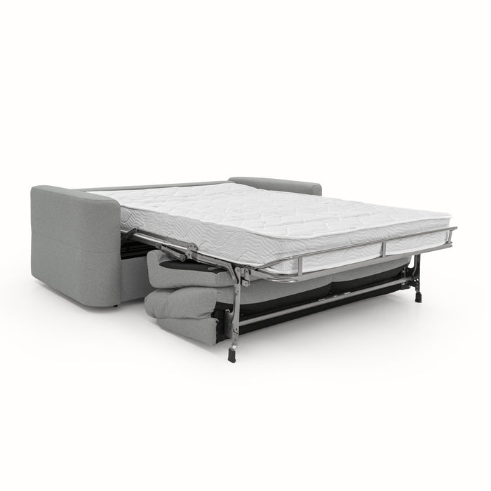 Cupido Divano letto con morbido schienale alto in tessuto impermeabile simil cotone T13 202 cm (mat. 140x197) grigio