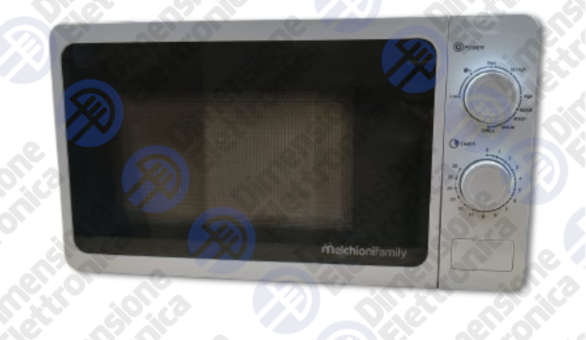 Melchioni Family Forno Microonde con Grill 20L ONDA Multifunzione 800W Regolazione Manuale Funzione Grill Timer 1-35 Min Dimensioni 45x32x25 cm