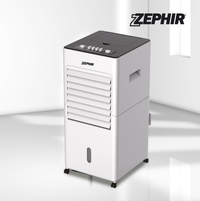 Zephir, Raffrescatore ad Acqua, Tanica 6L, 3 Velocità, Utilizzo con Acqua e/o Ghiaccio, Alette di Oscillazione Automatica, 2 Mattonelle Refrigeranti Incluse, Potenza 80W