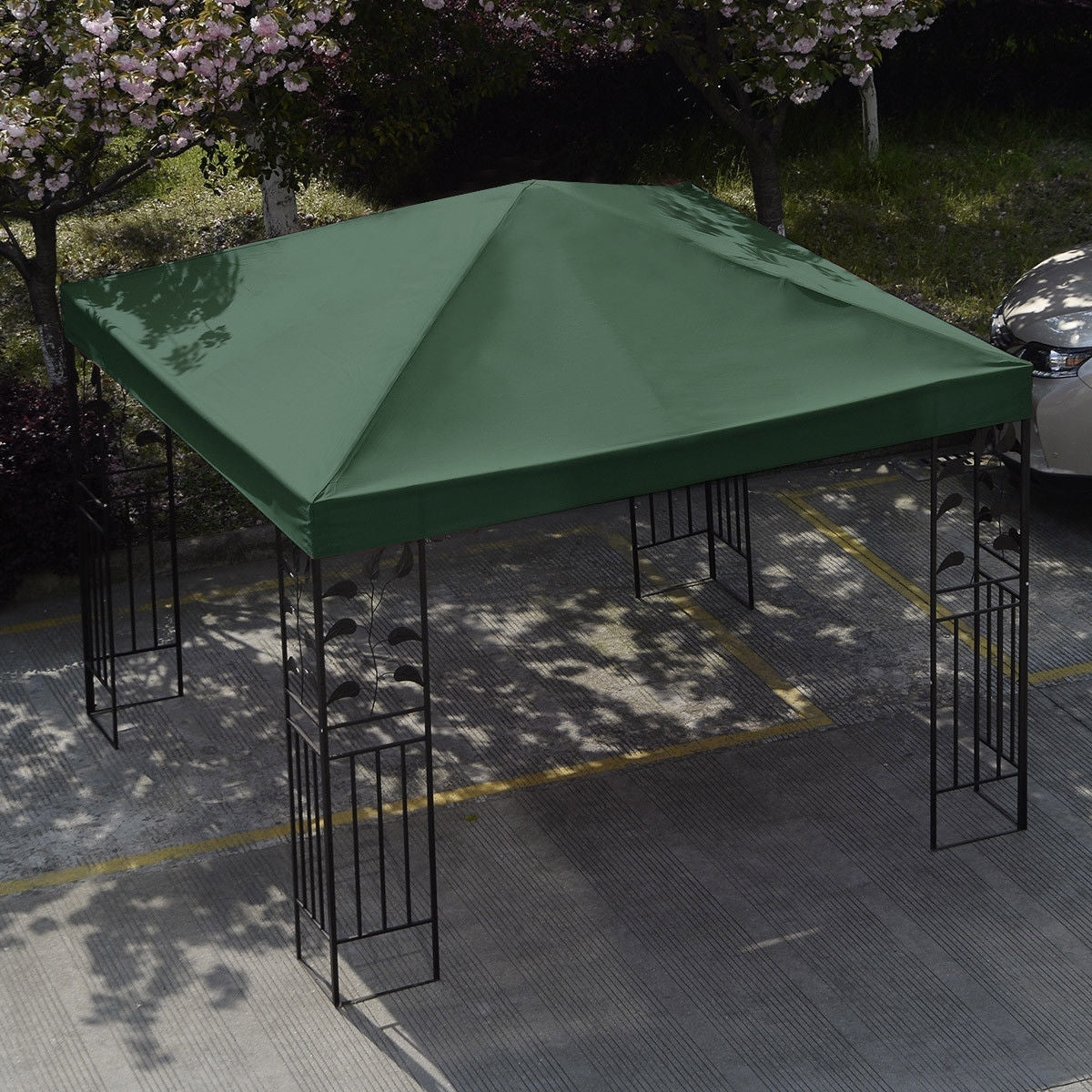 Telo Tetto ricambio per gazebo da sole 3x3m, Tessuto copertura superiore per gazebo Verde-Gazebo