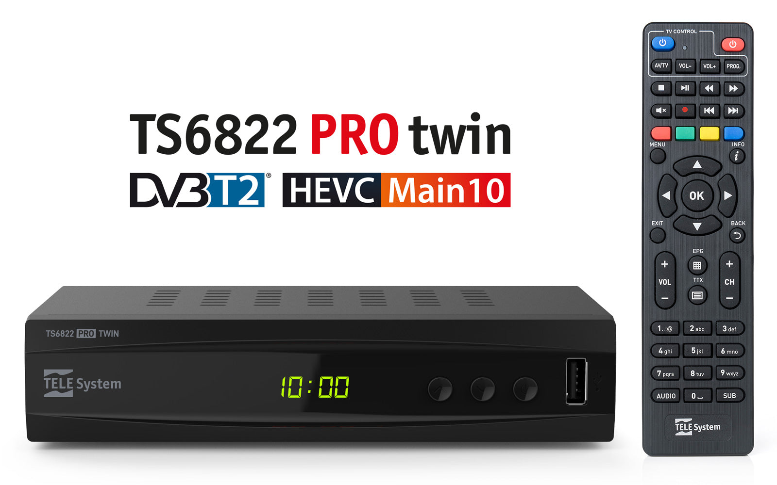 Decoder Digitale Terrestre DVB-T2 REGISTRATORE Telesystem TS6822 PRO Twin Tuner