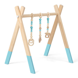 Palestrina con giocattoli pieghevole per bambini + 3 mesi, Centro di attivit¨¤ di legno 60x44x60cm Verde-Giocattoli educativi