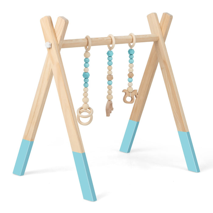Palestrina con giocattoli pieghevole per bambini + 3 mesi, Centro di attivit¨¤ di legno 60x44x60cm Verde-Giocattoli educativi