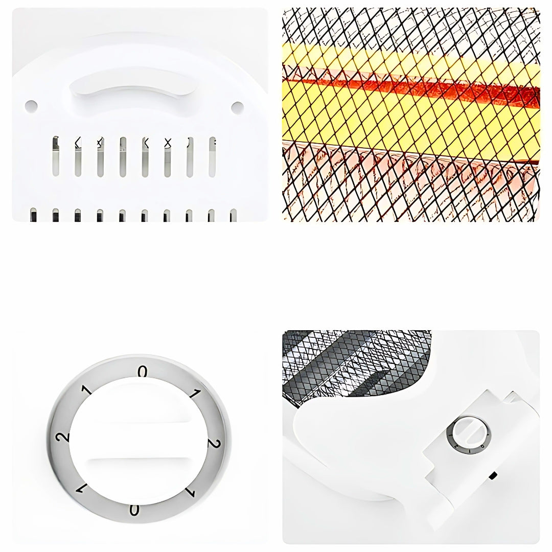 Stufa al Quarzo 800w Regolabile, Elettrica, 2 Elementi, Bianca,Manica per Trasporto Risparmio energetico garanzia 2 anni