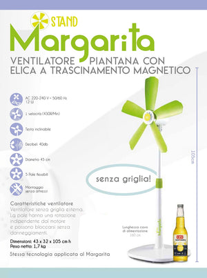 CFG Ventilatore Piantana Margarita Stand, 7W, Pale Flessibili, Senza Griglia EV070