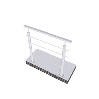 Ringhiera Parapetto in Alluminio Argento Opaco 100x100cm per interni ed esterni a Fissaggio a Pavimento