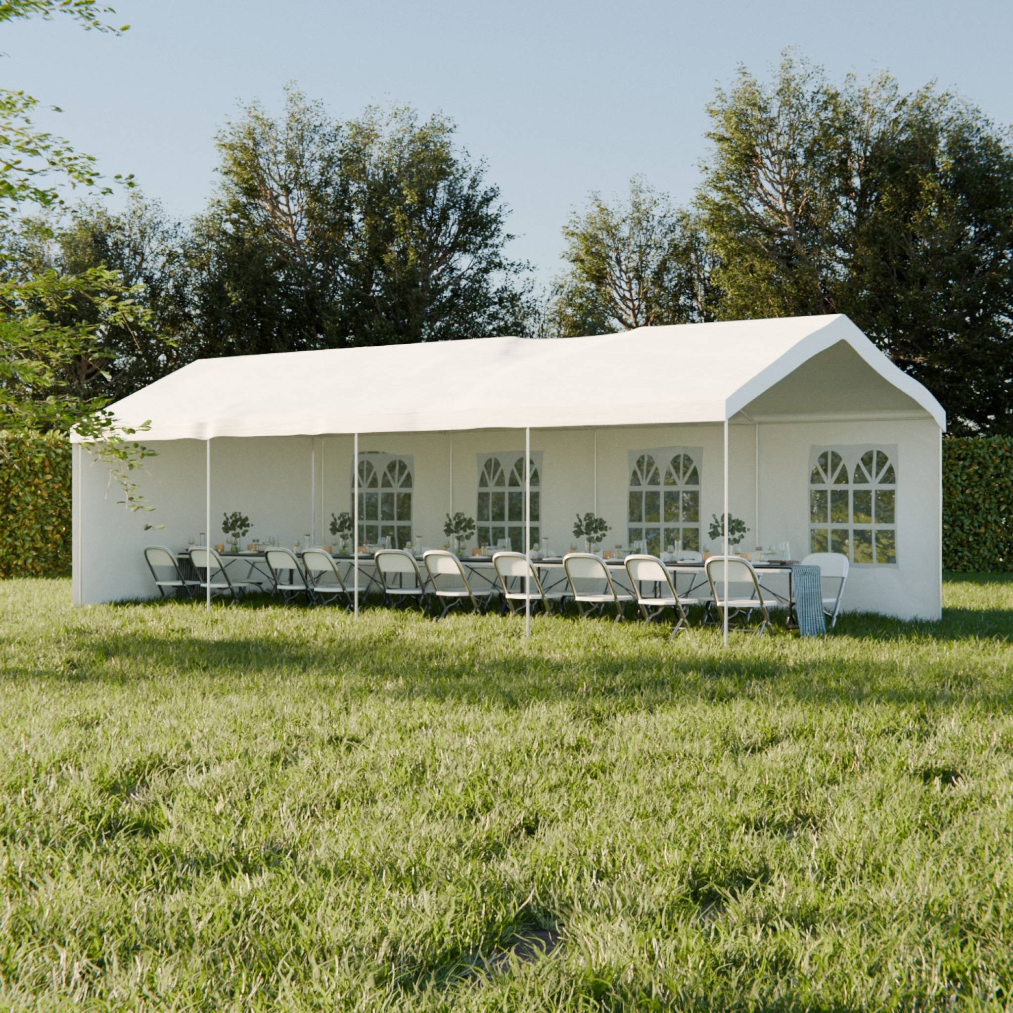 Tenda per ricevimenti, 4x8m, bianco
