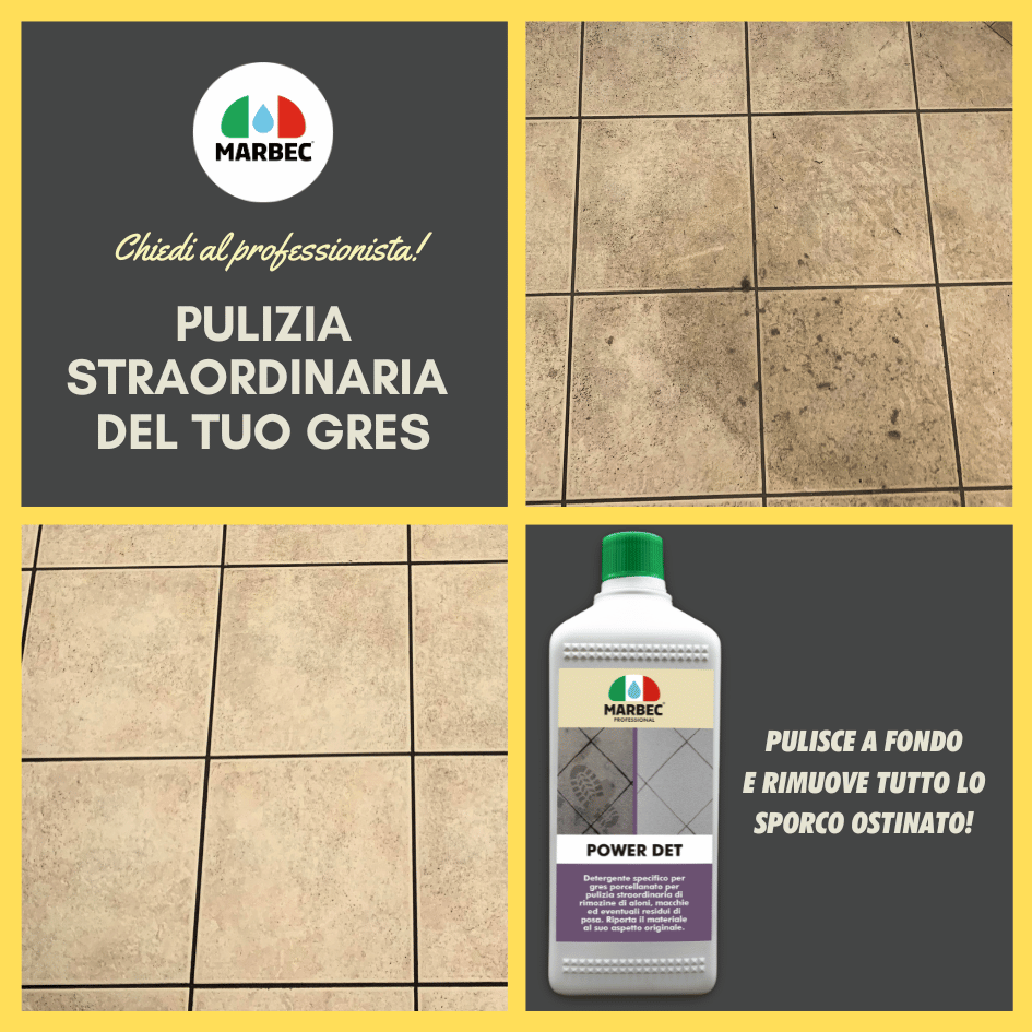 Come pulire il gres porcellanato POWER DET   1LT