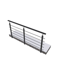 Ringhiera Balaustra in Alluminio Nero Opaco 200x100cm per interni ed esterni a Fissaggio a Parete