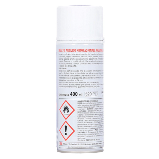 spray vernice acrilica professionale NERO OPACO RAL9005 400ml CFG rapida spry