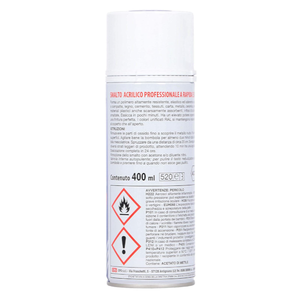 spray vernice acrilica professionale NERO OPACO RAL9005 400ml CFG rapida spry