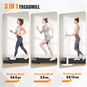 Tapis roulant con inclinazione - Tapis Roulant Salvaspazio 1-8KM/H - Walking Pad con 5 Ammortizzazione e Motore Silenzioso da 2,5 CV - Carico Massimo 120KG, Noir