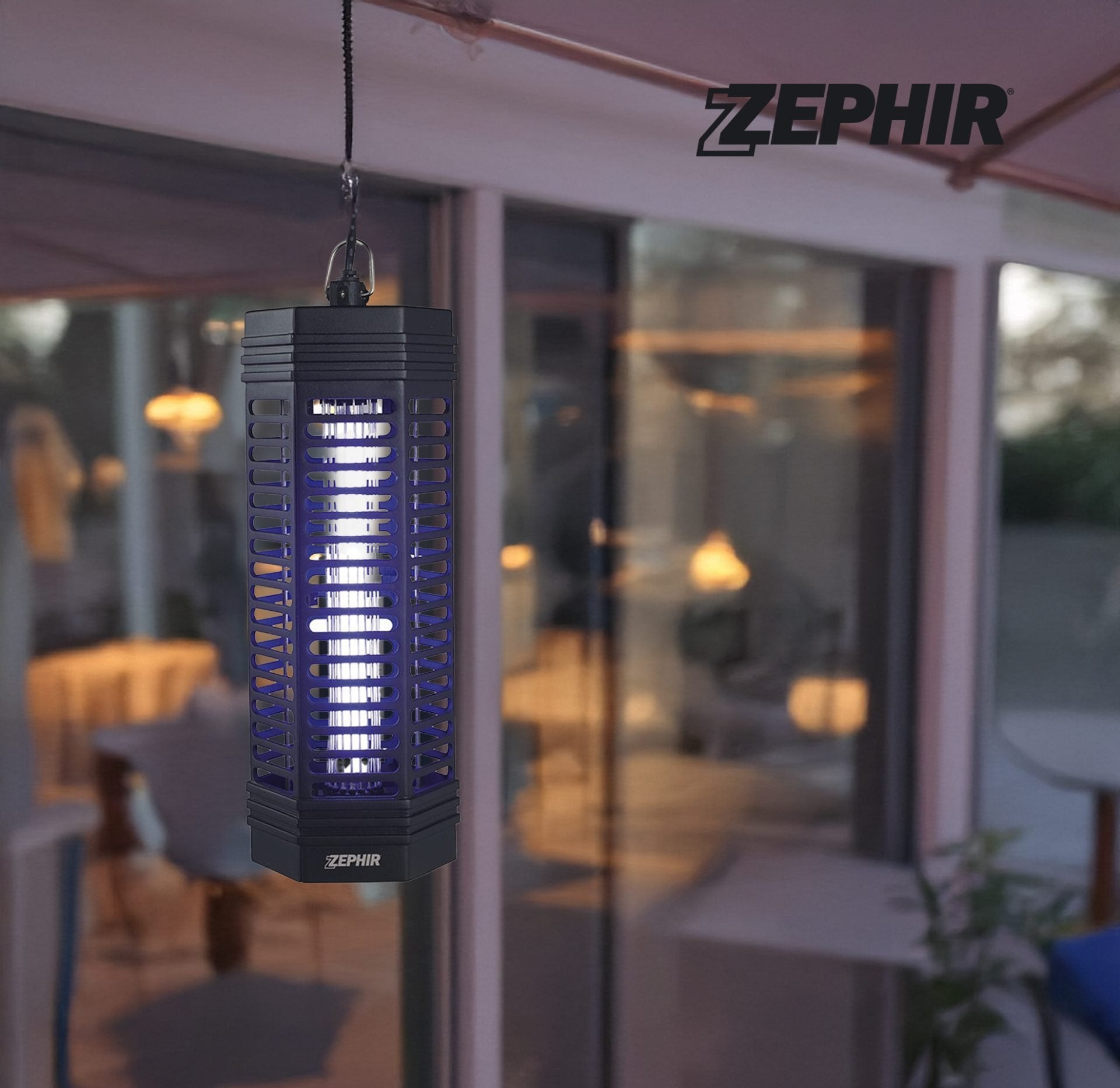 Zephir IK106 lampada cattira insetti 6W con raccogli insetti estraibile Nero