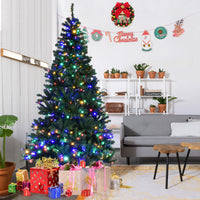 Albero di natale artificiale in PVC con 1570 rami 500 LED supporto in metallo, Albero natalizio 210cm-Alberi di Natale