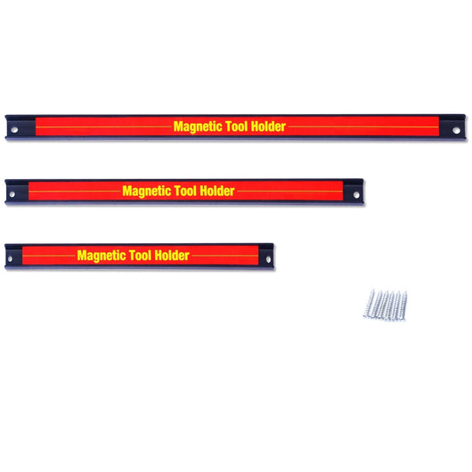 Set di 3 barre portaoggetti magnetiche da parete capacità 22 kg design moderno acciaio rosso 20_0010606