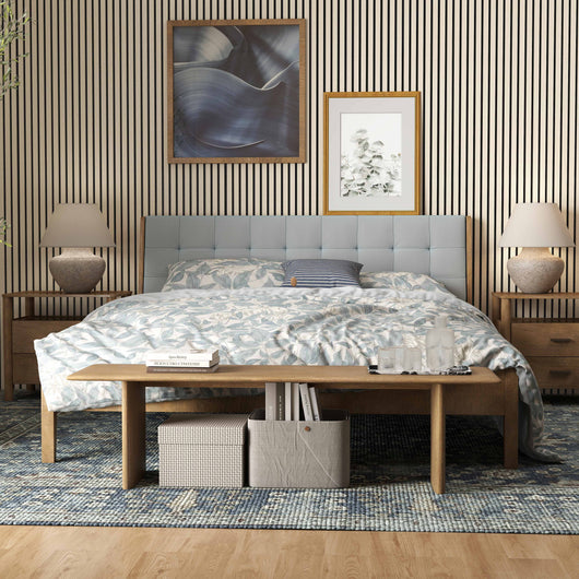 3 pezzi Pannelli decorativi fonoassorbenti L240xL60cm SP21mm in legno MDF，Colore di rovere chiaro assorbimento acustico
