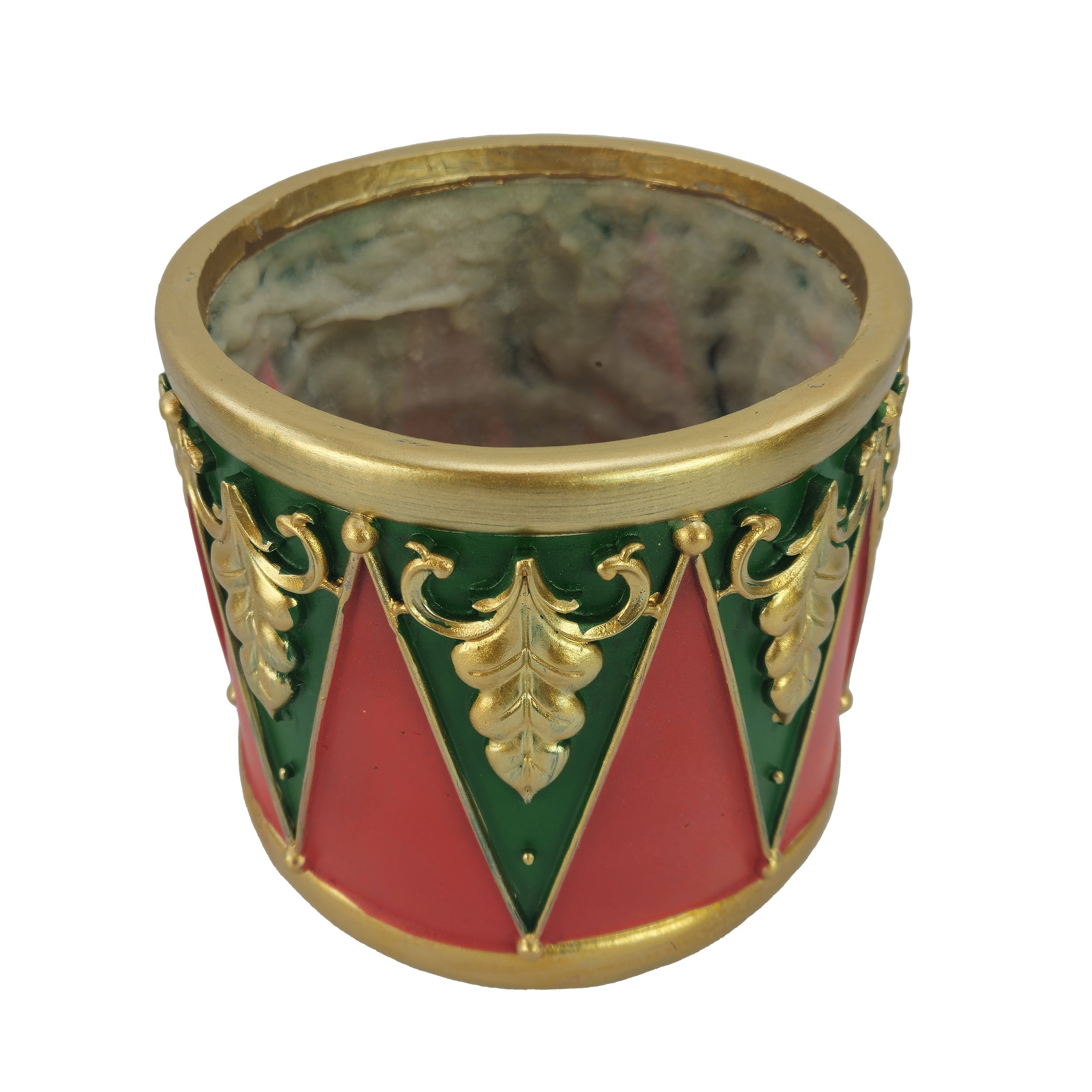 Vaso in ceramica Natalizio per interno a forma di tamburo