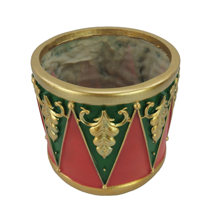 Vaso in ceramica Natalizio per interno a forma di tamburo