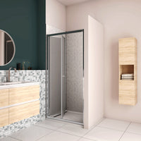 185 cm Box Doccia per Nicchia Porta a Soffietto 70 cm Vetro Temperato 5 mm Satinato Opaco Profilo Cromato Lucido