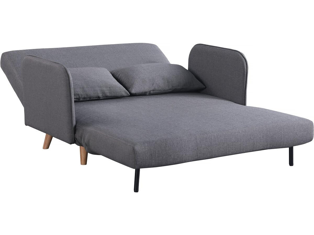 Divano Letto Pieghevole 2 Posti Grigio Convertibile 140cm Habitat et Jardin