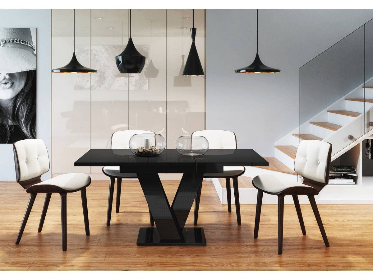 Habitat et Jardin Tavolo Allungabile 120-160x80cm Nero Moderno