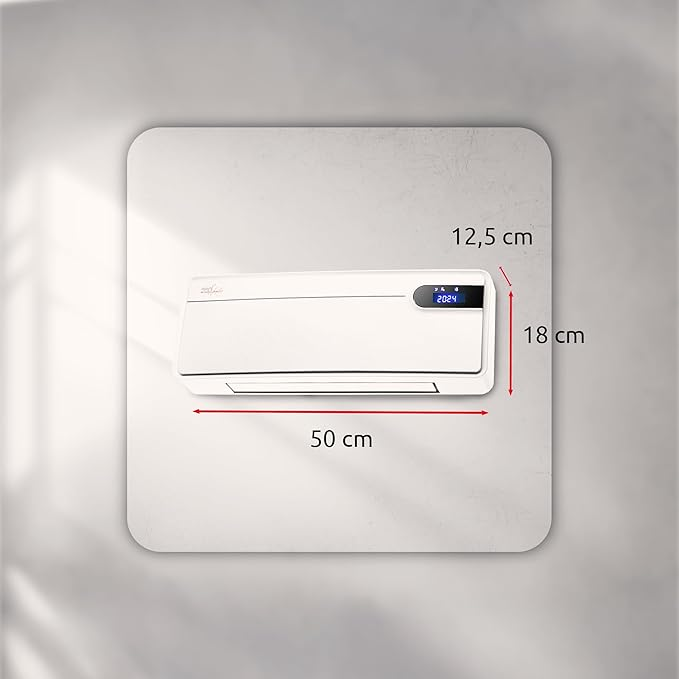 Melchioni Family Termoventilatore da parete warmy wall PTC con oscillazione sicurezza bambini telecomando timer display 2000W