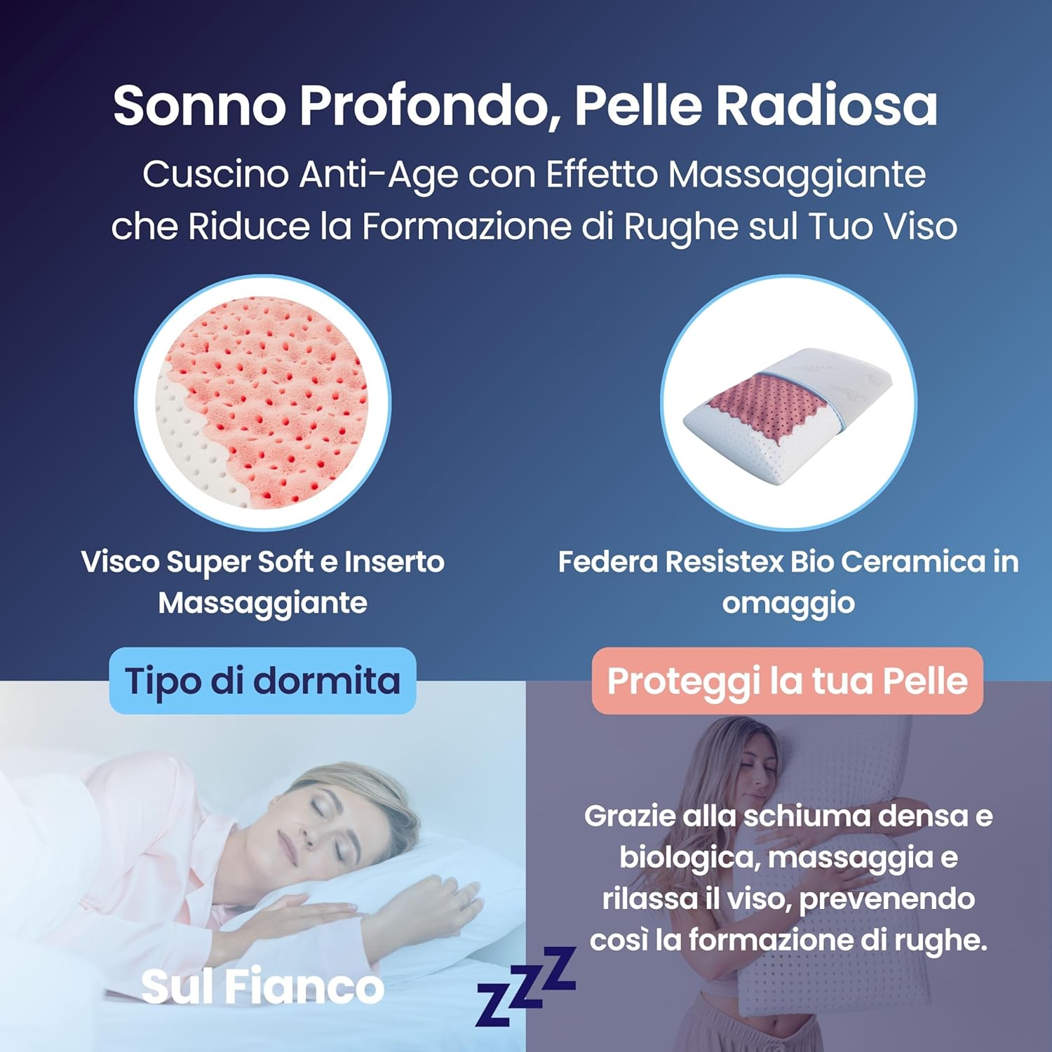 Coppia | Cuscini AntiRussamento & AntiRughe - Riposo Perfetto - Apollo & Venere