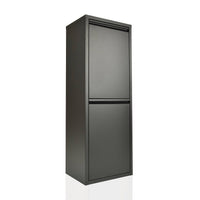 Pattumiera per Raccolta Differenziata EcoPatty, 2 Bidoni, NERO, Mobile metallo Salvaspazio, Interno/Esterno