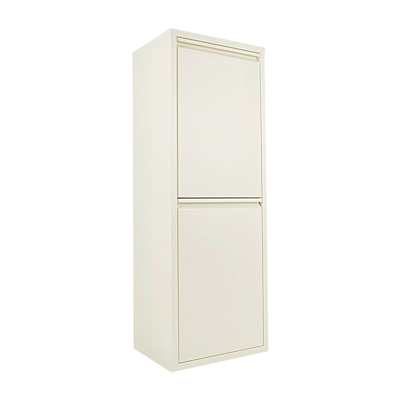 Pattumiera per Raccolta Differenziata EcoPatty, 2 Bidoni, BIANCO, Mobile metallo Salvaspazio, Interno/Esterno