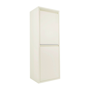 Pattumiera per Raccolta Differenziata EcoPatty, 2 Bidoni, BIANCO, Mobile metallo Salvaspazio, Interno/Esterno