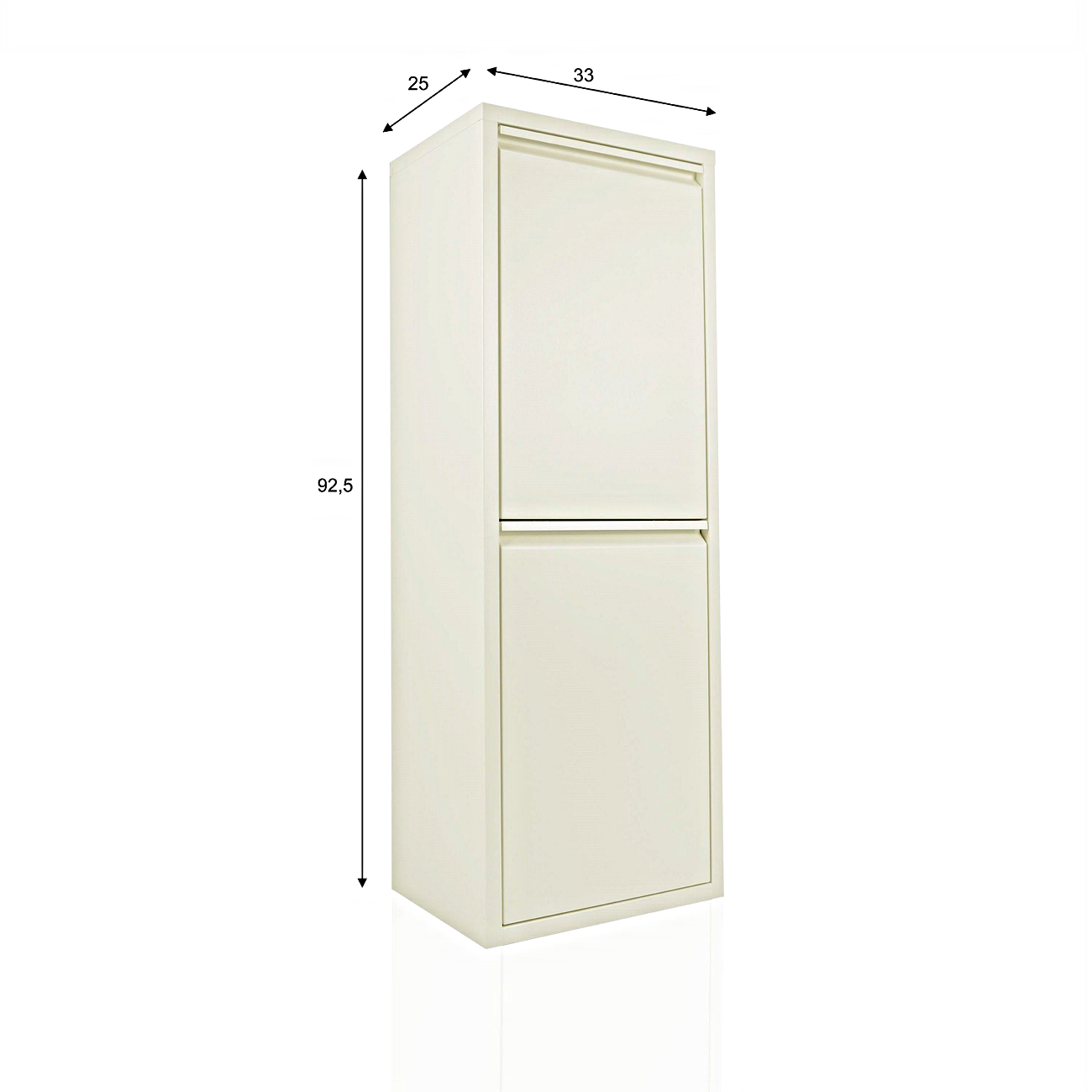 Pattumiera per Raccolta Differenziata EcoPatty, 2 Bidoni, BIANCO, Mobile metallo Salvaspazio, Interno/Esterno