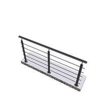 Ringhiera Parapetto in Alluminio Nero Opaco 200x100cm per interni ed esterni a Fissaggio a Pavimento