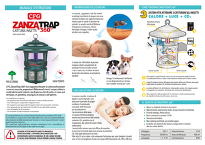 CFG ZANZATRAP  360° CATURAZANZARE DA ESTERNO L' ORIGINALE * COMPRESA 1 LAMPADA UV DI RICAMBIO OMAGGIO *